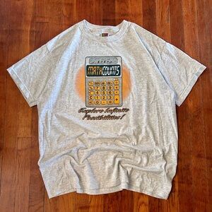 Vintage Y2K Belmont Technical College Math Counts Calculator Graphic T-shirt L